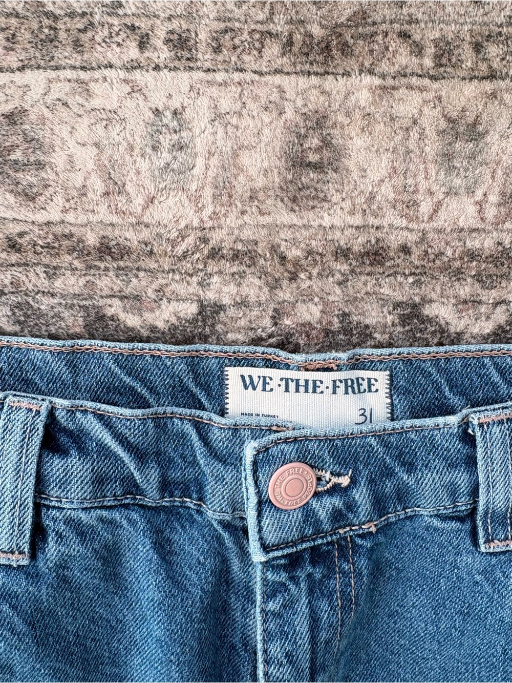 Free People Medium Blue Wide-Leg Denim Jeans - Picture 2 of 3